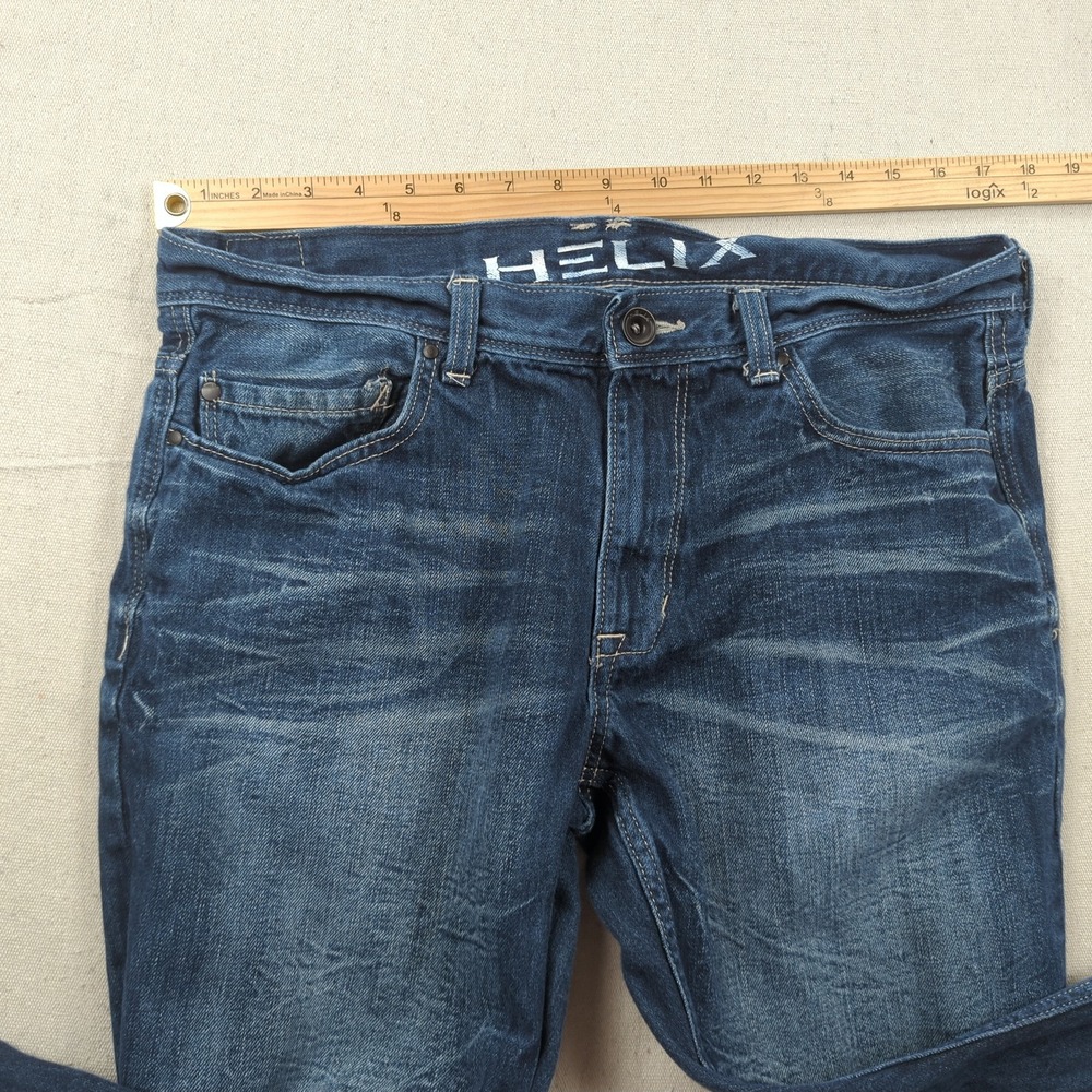 Helix Jeans Mens 34x32 Blue Slim Boot Cut Western Cowboy Faded - Picture 7 of 14